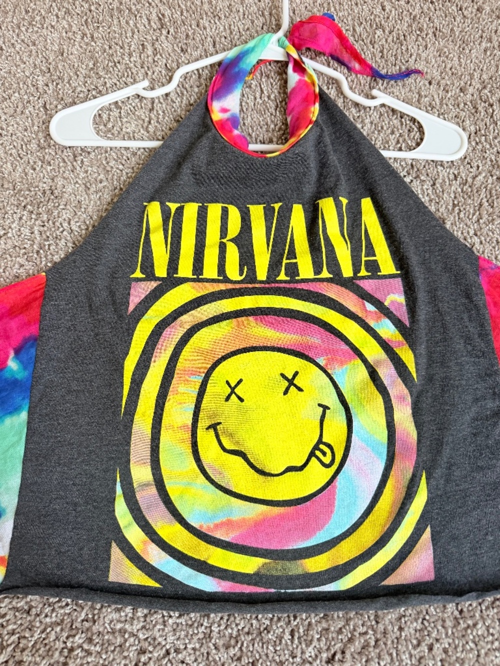 VINTAGE NIRVANA tie-dye halter top